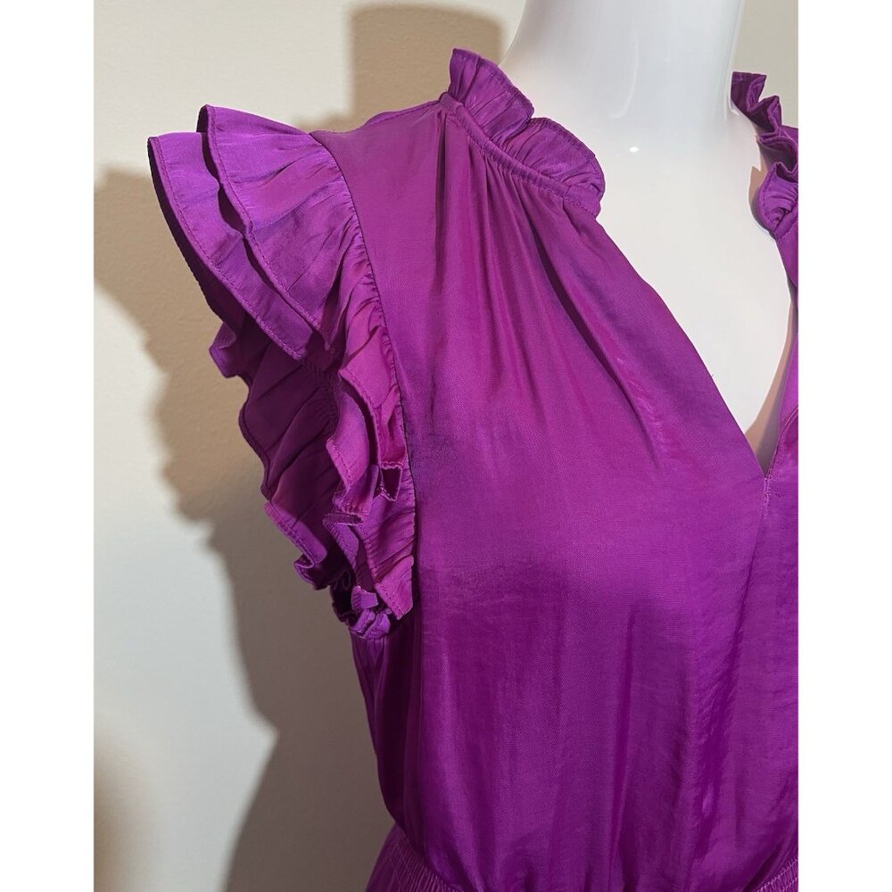 Steve Madden Prairie Dreams Mini Dress XS Satin Purple Casual Party Cocktail - Picture 8 of 11